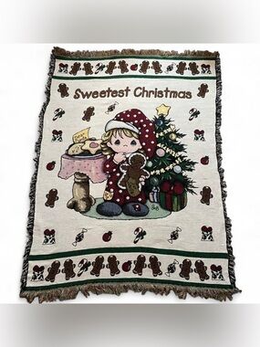 Vintage Precious Moments 1993 Sweetest Christmas Throw 53x65 Original Packaging